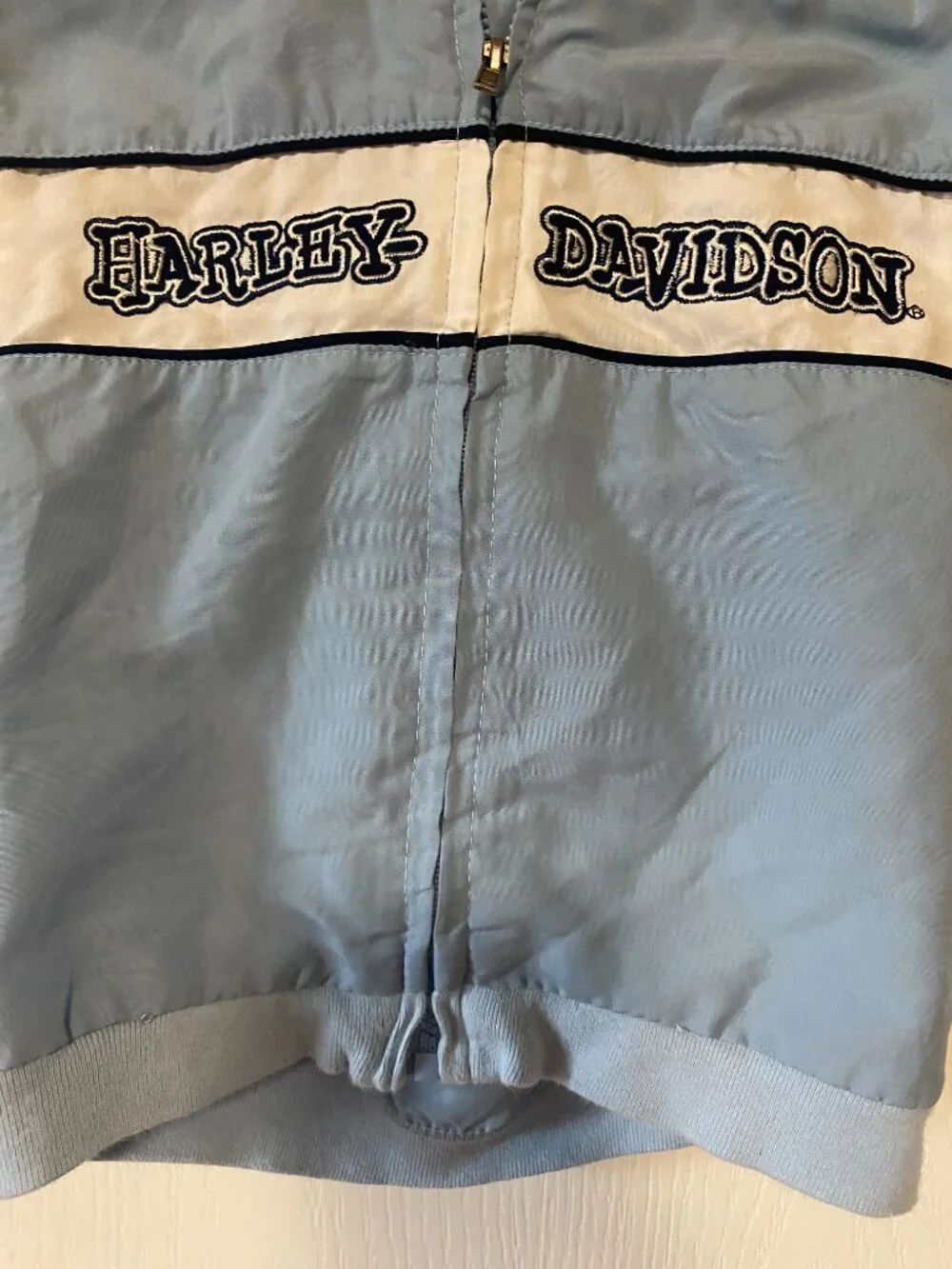 Vintage Harley-Davidson Baby Boy Light Blue Hooded Lightweight Jacket 6/9M